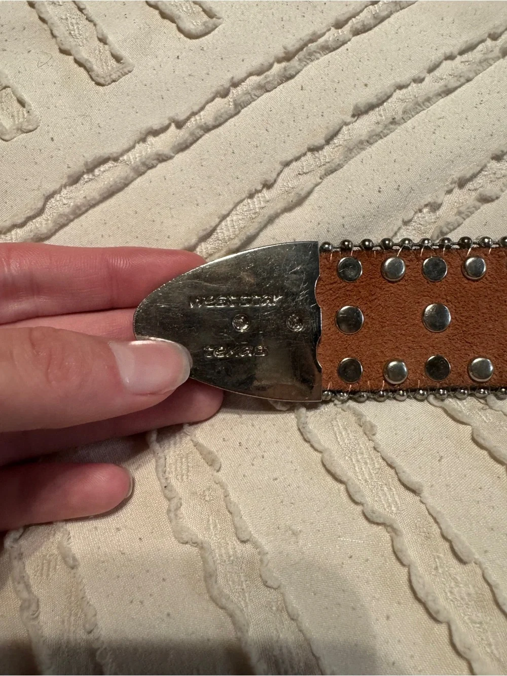 Leather and rhinestone belt M